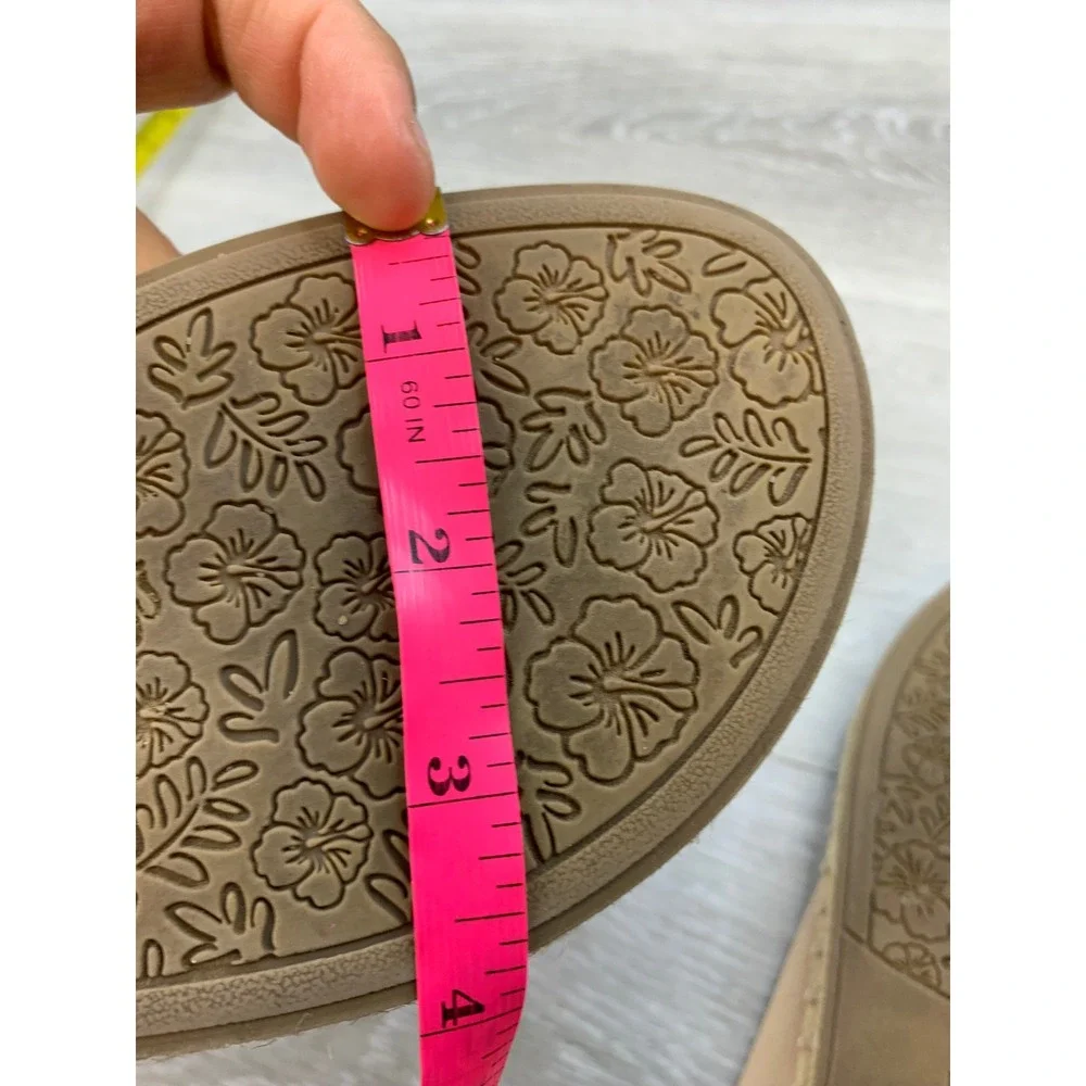 Tommy Bahama Modena Light Tan Espadrille Thong Slide Sandals Women's 7.5 Shoes